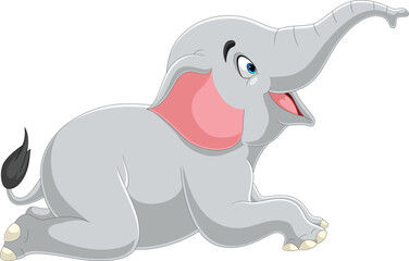 Cute elephant cartoon lying down