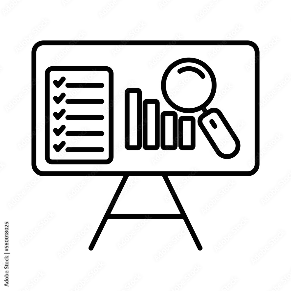 Aufkleber presentation board icon illustration. icon related to project management. line icon style. simple ve