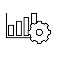 Gear icon illustration with chart. icon related to project management. line icon style. Simple vector design editable