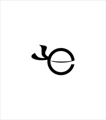 Abstract ninja letter e logo icon