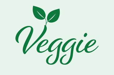 Veggie friendly symbol for label, logo, badge, sticker or icon. Vegan food sign with leaves