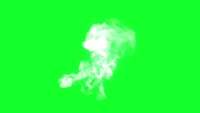 White Smoke Flying on green screen motion graphics