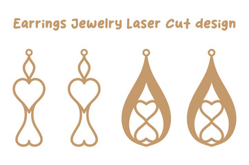 Valentine’s Earrings Jewelry Laser Cut design