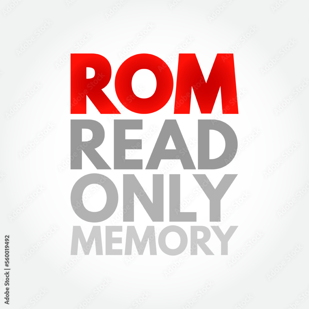 Aufkleber rom read only memory - type of non-volatile memory used in computers and other electronic devices, a