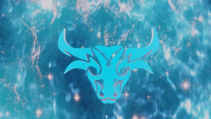 Taurus. Zodiac sign. Horoscope. Space flight through the constellation. High quality 4k footage