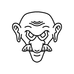 old man line art logo illustration