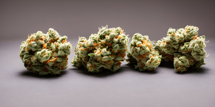 Close up of Cannabis Macro shot wedding cake strain