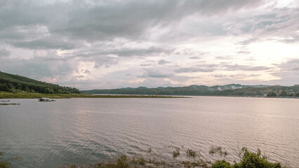sunset over the lake