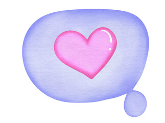 pastel heart in text box watercolor 