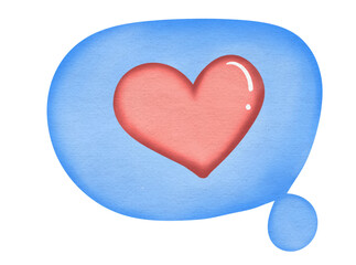 Naklejka na ściany i meble heart in text box watercolor 