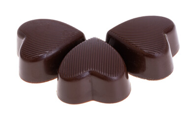 chocolate candy heart isolated