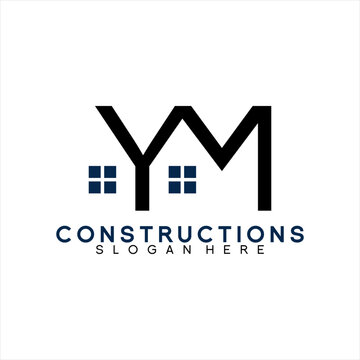 Real Estate logo design with letter Y M concept.