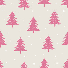 Seamless pattern with Christmas trees 