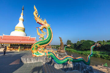 Wat Kaeng Khoi (Naka Cave)-Saraburi:December16,2022,atmosphere inside the temple has Naga statues,...