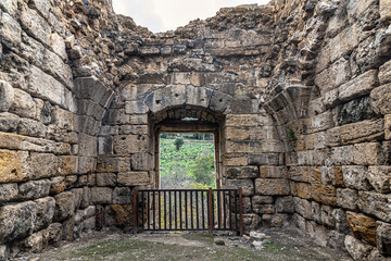 ruins of an ancient stone fortress, Banias, Israel