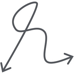 Arrow Line Hand Drawn Aesthetics Doodle