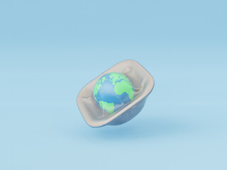 picture of globe in plastic container
