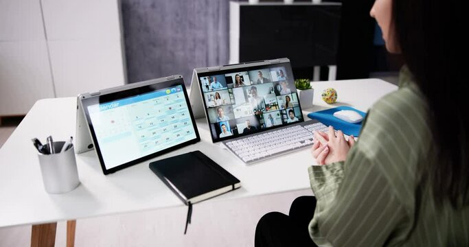 Telecommuting On Desktop Office Computer