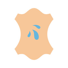 Sustainable waterproof eco vegan leather symbols set for clothes tag. Vector stock illustration isolated on black background. 