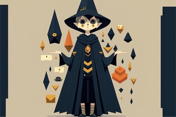 Dark wizard fantasy illustration