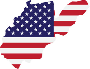 Obraz premium outline drawing of west virginia state map on usa flag.