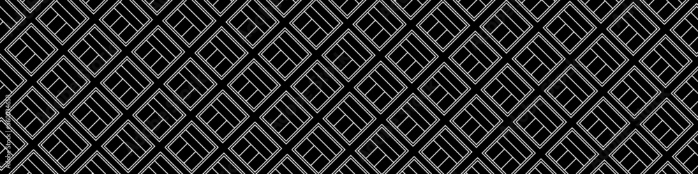 Poster dark black geometric grid background. modern abstract vector texture with lines.