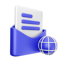 3d mail email envelope message icon illustration render