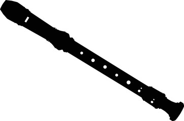 Recorder sign. Recorder flute icon. Recorder School. Soprano Recorder Music Instrument. flat style.