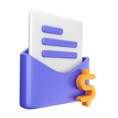 3d mail email envelope message icon illustration render