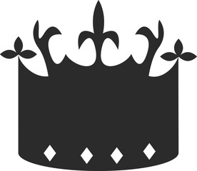 Crown icon, royal crown icon black vector