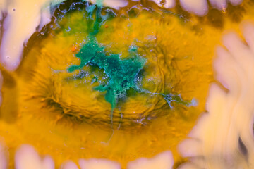 Abstract oil stains on the water surface.