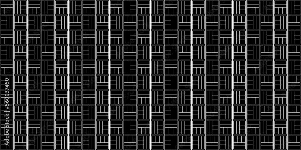 Poster dark black geometric grid background. modern abstract vector texture with lines.