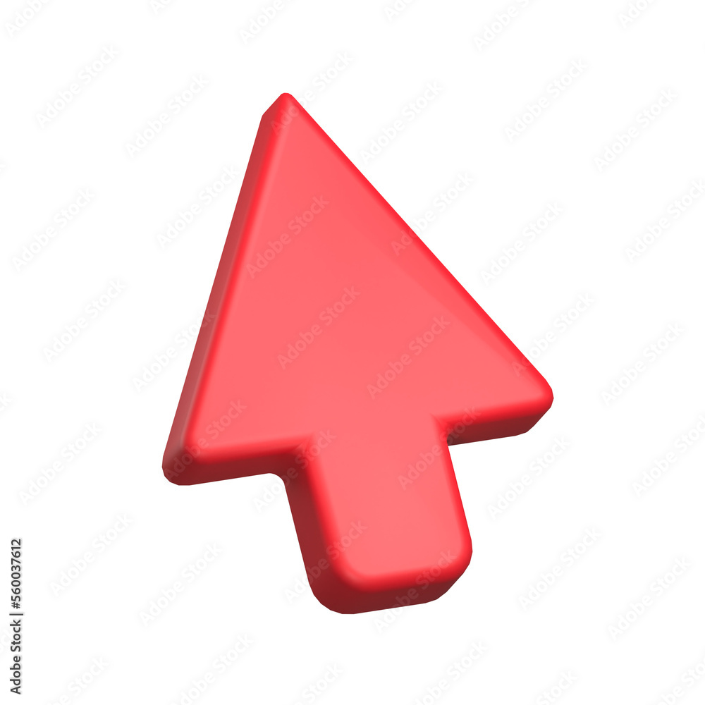 Poster red pointer 3d ui icon