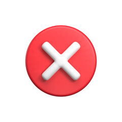 red wrong 3d ui icon