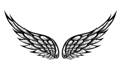 vector angel wings tribal tattoo