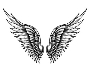 vector angel wings tribal tattoo
