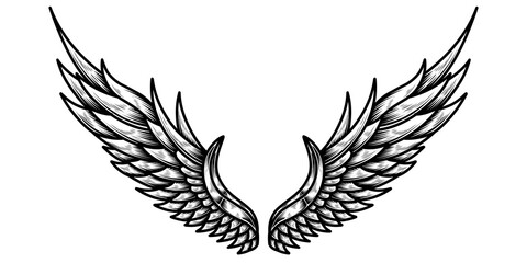 vector angel wings tribal tattoo