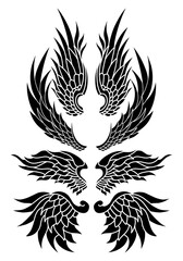 vector angel wings tribal tattoo