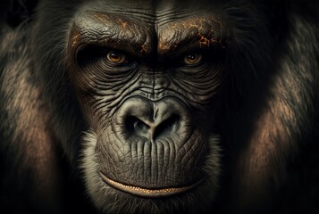 Naklejka premium Beautiful gorilla portrait. generated AI