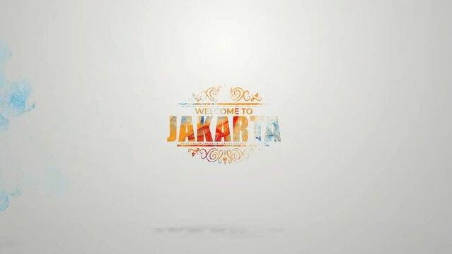 Welcome to Jakarta logo animation video, Welcome to Jakarta City monogram motion graphics video, Jakarta animated hologram video banner, Tour and travel logo animation