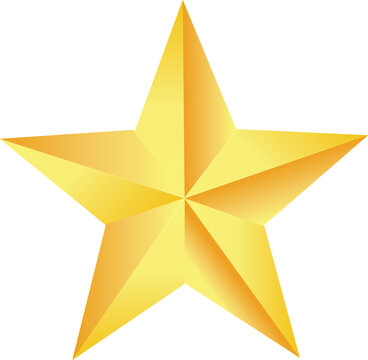 Golden Star on white background, vector illustration