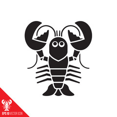 Lobster vector glyph icon