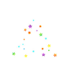 Rainbow Festive Confetti. Carnival Star Falling.