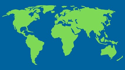 Naklejka na ściany i meble World Map Earth Countries Continents Globe Atlas Projection Mapping Oceans cartography