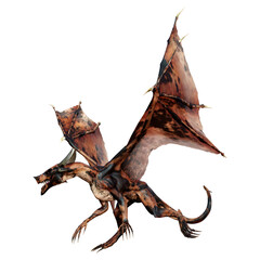 3D Rendering Fairy Tale Dragon on White