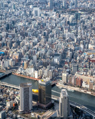 Fototapeta na wymiar 東京都墨田区　東京スカイツリーから望む高層ビル群