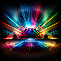 Multicolor LED-Bühnenshow, ai generated
