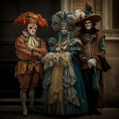 Fototapeta na wymiar Beautiful Carnival masks, Carnevale, Generative AI