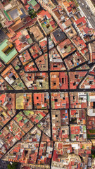 Obraz premium Aerial perpendicular view of the Quartieri Spagnoli (Spanish Neighborhoods), a part of the city of Naples in Italy. This district is located in the historic center of the city.