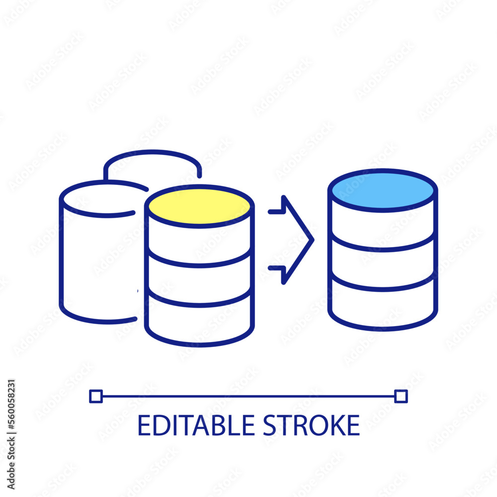 Poster replace database rgb color icon. change server. move digital information. storage compliance. isolat